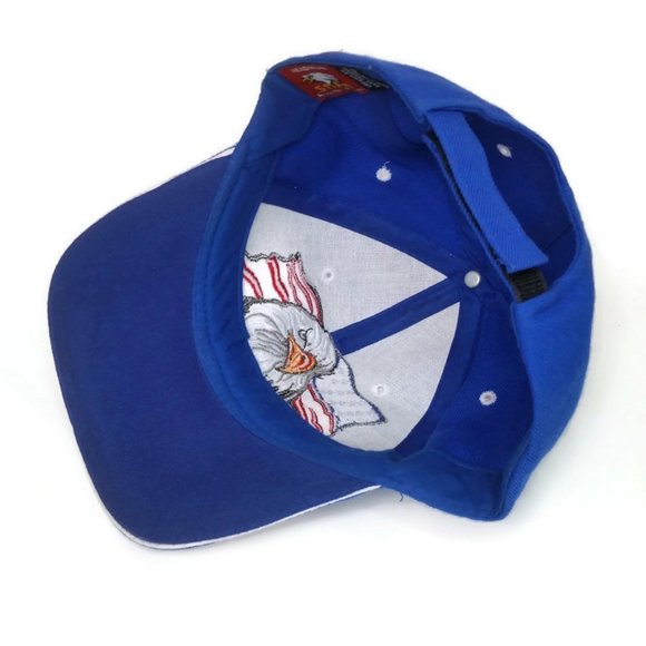 New York Patriotic Strapback Blue Hat Cap - United We Stand /Eagle American Flag - Picture 7 of 9
